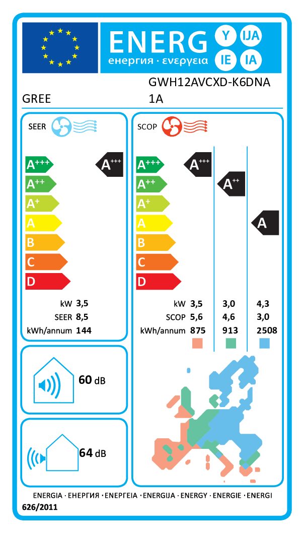 GREE KLIMA UREĐAJ AIRY GWH18AVDXE CRNA - Slika 2